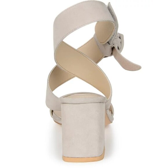Journee Signature Collection Womens 10 Leather Hether Block Heel Sandals $119 - Picture 3 of 12